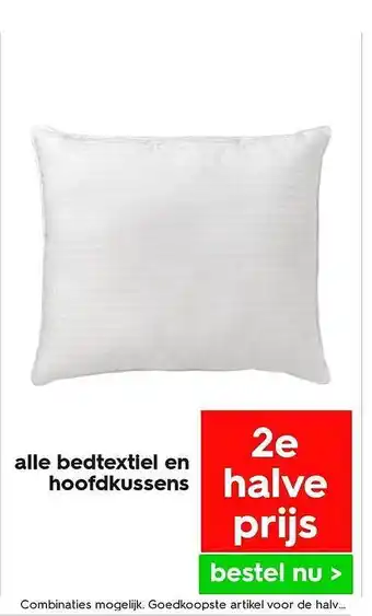 HEMA Alle bedtextiel en hoofdkussens aanbieding