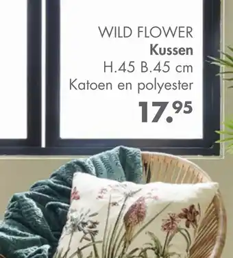 Casa WILD FLOWER Kussen H.45 B.45 cm aanbieding