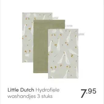 Baby & Tiener Little Dutch Hydrofiele washandjes 3 stuks aanbieding