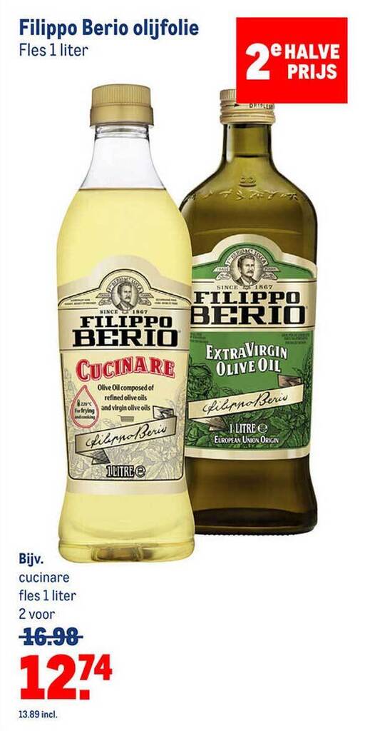Filippo berio olijfolie aanbieding bij Makro