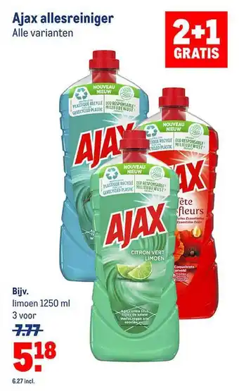 Makro Ajax allesreiniger 2+1 gratis aanbieding