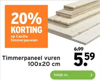 GAMMA Timmerpaneel vuren 100x20 cm aanbieding