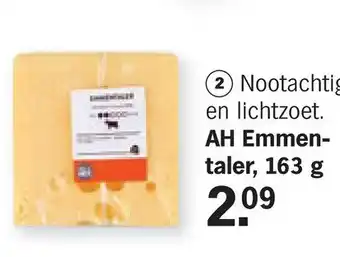 Albert Heijn AH Emmentaler, 163 g aanbieding