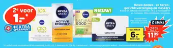 Trekpleister Nivea dames- en heren- gezichtsverzorging en maskers 50 ml aanbieding