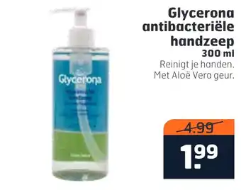 Trekpleister Glycerona antibacteriële handzeep 300 ml aanbieding