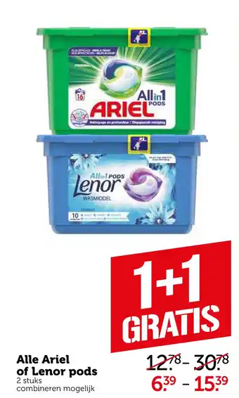 Coop Alle Ariel of Lenor pods aanbieding