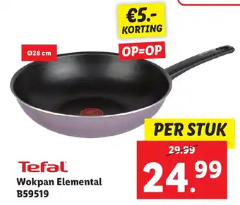 Lidl Tefal Wokpan Elemental B59519 aanbieding