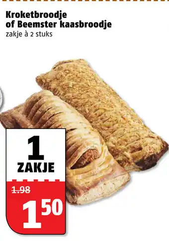 Poiesz Kroketbroodje of Beemster kaasbroodje 2 st aanbieding