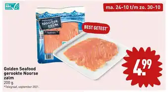 ALDI Golden Seafood gerookte Noorse zalm 200 gram aanbieding