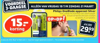 Trekpleister Philips OneBlade apparaat Silver aanbieding