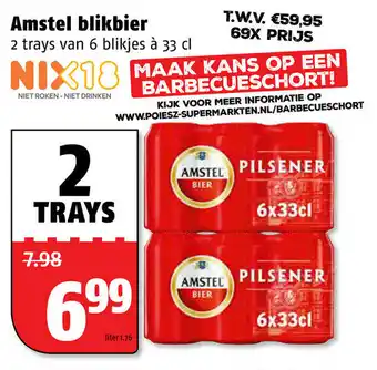 Poiesz Amstel blikbier 2 st aanbieding