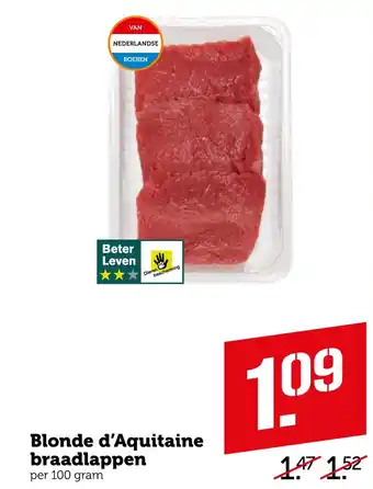 Coop Blonde d'Aquitaine braadlappen 100 gram aanbieding