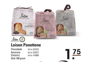 De Kweker Loison panettone chocolade amarene classico stuk aanbieding