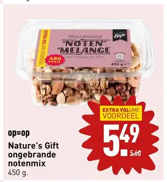 ALDI Nature's Gift ongebrande notenmix 450 gram aanbieding