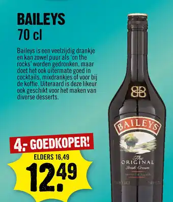 Dirck 3 Baileys 70 cl aanbieding