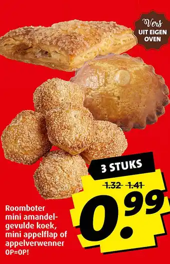 Boni Roomboter mini amandel- gevulde koek, mini appelflap of appelverwenner aanbieding