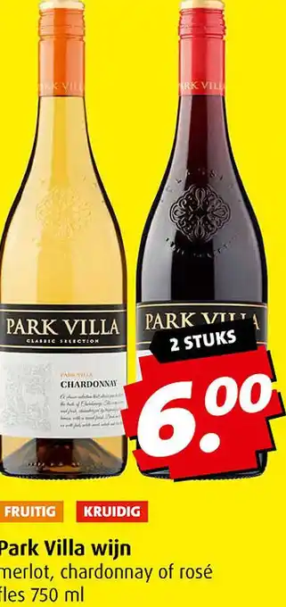 Boni Park villa wijn merlot, chardonnay of rosé aanbieding