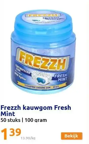 Action Frezzh kauwgom fresh mint aanbieding