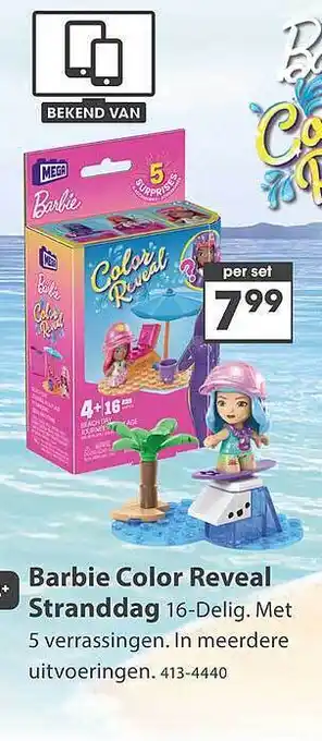 Top1Toys Barbie color reveal stranddag aanbieding