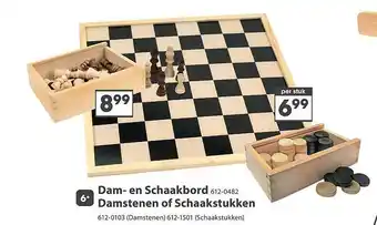 Top1Toys Dam- en schaakbord damstenen of schaakstukken aanbieding