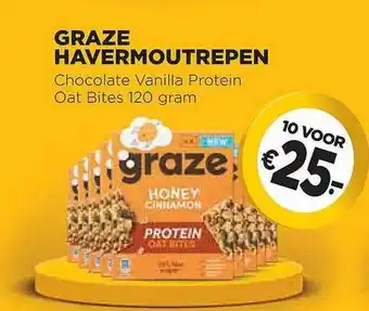 Jumbo Graze havermoutrepen chocolate vanilla protein oat bites 120 gram aanbieding