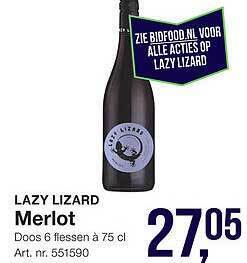 Bidfood Lazy lizard merlot aanbieding