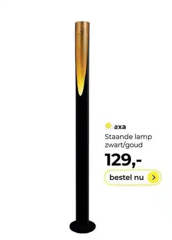 Lampidee Exa staande lamp zwart-goud aanbieding