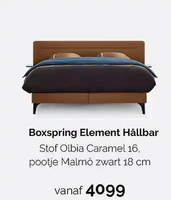 Beter Bed Boxspring element hållbar stof olbia caramel 16 pootje malmö zwart 18 cm aanbieding