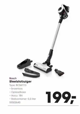 HANOS Bosch steelstofzuiger aanbieding