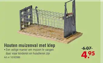 Enorm Houten muizenval met klep aanbieding