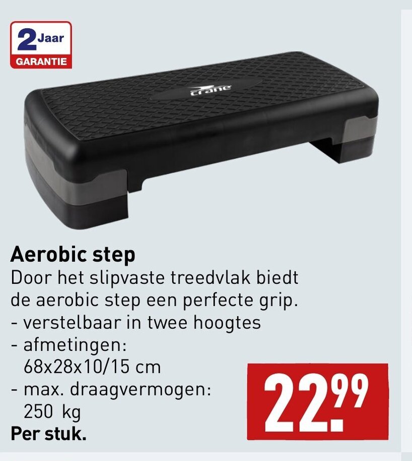 Aerobic step 68x28x10/15 cm aanbieding bij ALDI