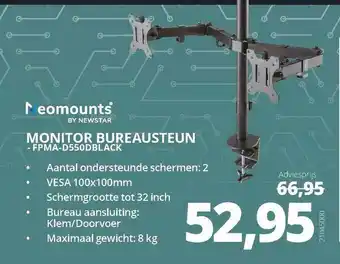 Paradigit Neomounts monitor bureausteun fpma-d550dblack aanbieding