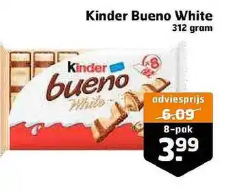 Trekpleister Kinder bueno white 312 gram aanbieding