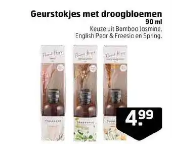 Trekpleister Geurstokjes met droogbloemen aanbieding