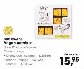 HANOS Nats rawline vegan carrés aanbieding