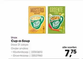 HANOS Unox cup-a-soup aanbieding