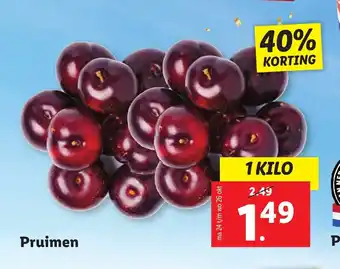 Lidl Pruimen 1 kilo aanbieding