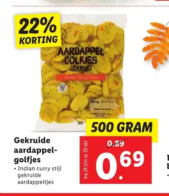 Lidl Gekruide aardappel-golfjes 500 gram aanbieding