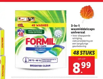 Lidl 3-in-1 wasmiddelcaps universal 48 stuks aanbieding