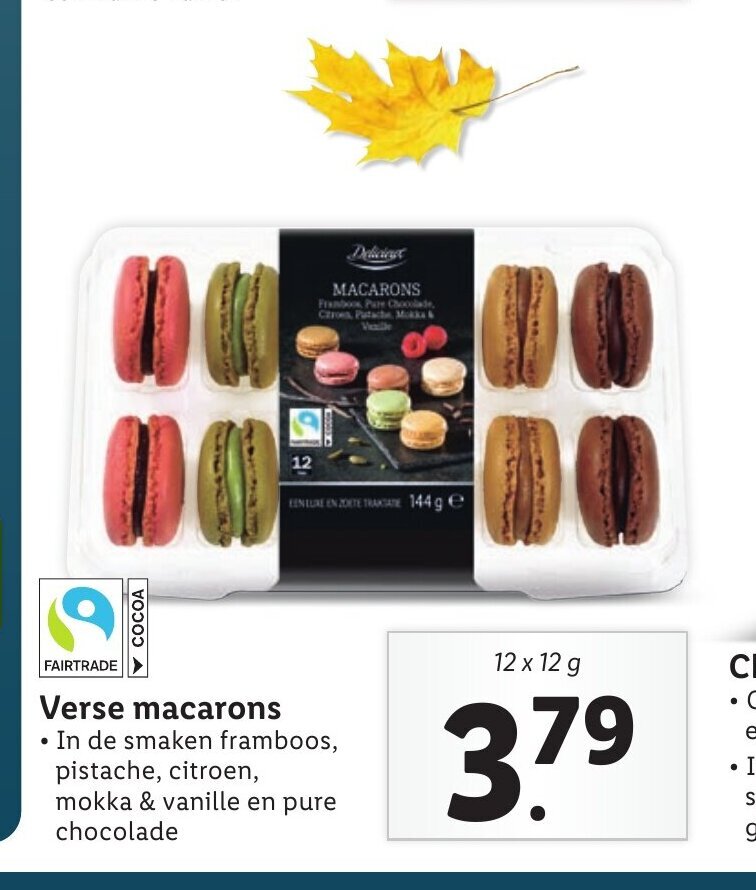 Verse macarons 12 x 12 g aanbieding bij Lidl