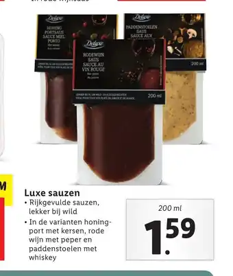 Lidl Luxe sauzen 200 ml aanbieding