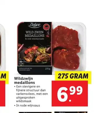 Lidl Wildzwijn medaillons 275 gram aanbieding