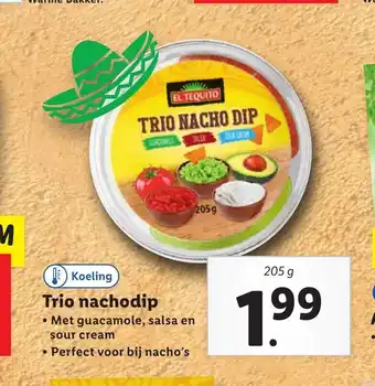 Lidl Trio nachodip 205 g aanbieding