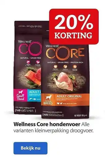 Boerenbond Wellness core hondenvoer 20% korting aanbieding