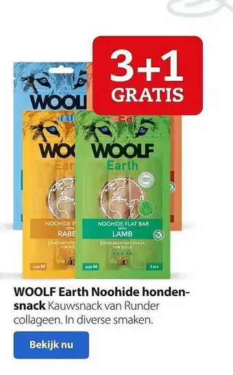 Boerenbond Woolf earth noohide hondensnack 3+1 gratis aanbieding