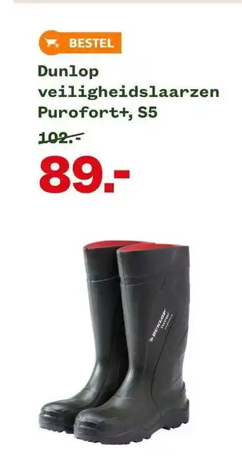 Welkoop Dunlop veiligheidslaarzen purofort+, s5 aanbieding