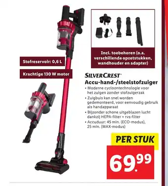 Lidl SilverCrest Accu-hand-/steelstofzuiger aanbieding