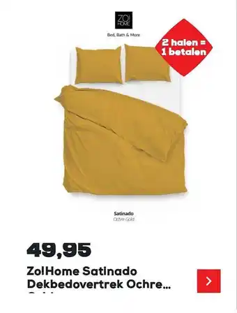 Swiss Sense Zolhome satinado dekbedovertrek ochre... aanbieding