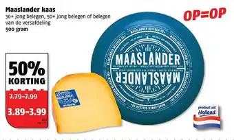 Poiesz Maaslander Kaas 50% Korting 500g aanbieding