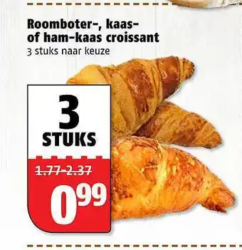 Poiesz Roomboter-, Kaas- Of Ham-Kaas Croissant aanbieding